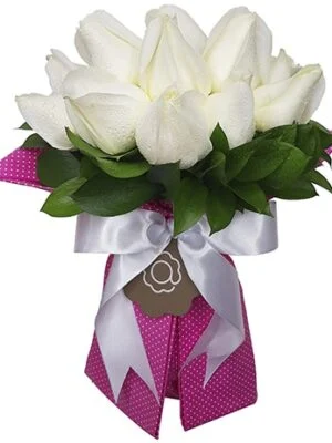Blanc de Blanc - Buquê de 18 Rosas brancas
