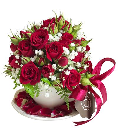 Rosália - Arranjo de Mini Rosas vermelhas | Arquitetura das Flores