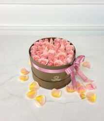 amanhecer arranjo box com mini rosas cor de rosa arquitetura das flores porto alegre 2
