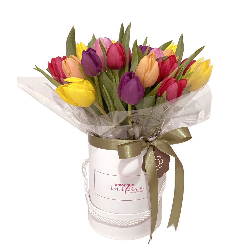 comprar flores online floricultura porto alegre box de tulipas arranjo de tulipas 1