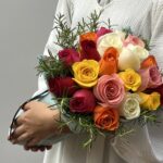 Arco-íris - Buquê de 18 Rosas Coloridas