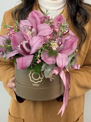 pink mood box de orquideas cymbidium arquitetura das flores porto alegre