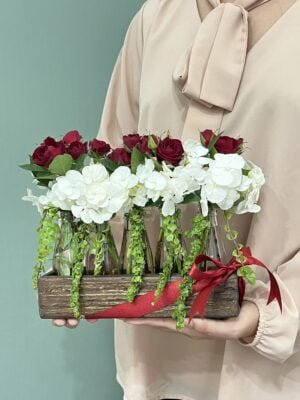hydrangeas arranjo de hortensias e mini rosas vermelhas arquitetura das flores porto alegre 5