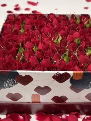 Amor Eterno - Caixa de Mini Rosas Vermelhas