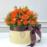 Palermo - Box com Mini Rosas cor laranja