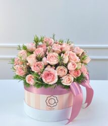 scarlet box com mini rosas cor de rosa arquitetura das flores porto alegre 1