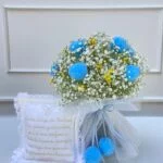 Aladdin - Buquê de Gypsophlilas, Pompons e Almofada