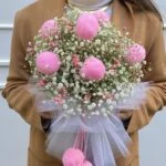 Princesa Aurora - Buquê de Gypsophilas e Pompons