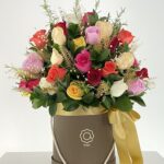 Art Déco - Box Flower com 50 Rosas Coloridas