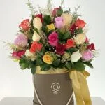 Art Déco - Box Flower com 50 Rosas Coloridas