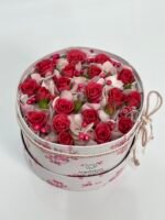 Gorgeous - Arranjo em box de Mini Rosas e Hortênsias