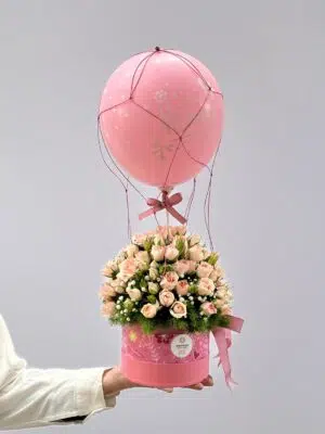Lolipop - Arranjo de Mini Rosas e Balão