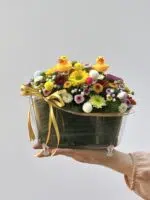 Patinho Qua Qua - Arranjo de Flores do Campo em Banheirinha e Patinhos