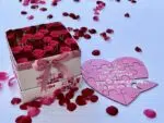 Your Valentine - Box de  Mini Rosas vermelhas, pink e quebra-cabeça romântico