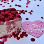 Your Valentine - Box de  Mini Rosas vermelhas, pink e quebra-cabeça romântico