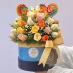 Sonho Azul - Box de Mini Rosas Coloridas