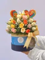 Sonho Azul - Box de Mini Rosas Coloridas