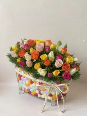 Color Bath - Arranjo de Mini Rosas