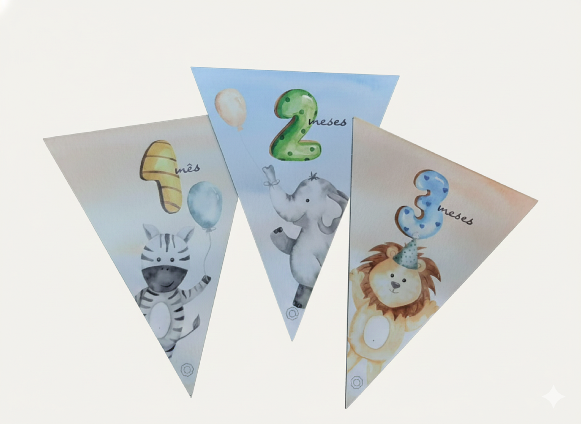 Gemini_Generated_Image_ykoj44ykoj44ykoj Kit Bandeirinhas Mesversário Safari - Imagem 1