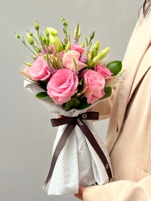 Buque de Lisianthus rosa delicado Porto Alegre Arquitetura das Flores
