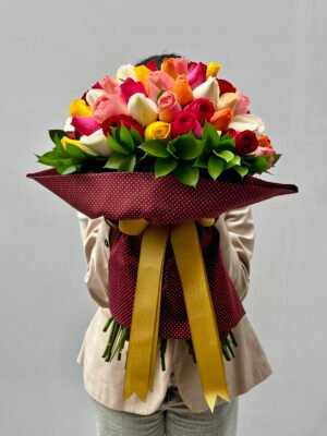 Buque rosas coloridas porto alegre floriculturas perto de mim scaled