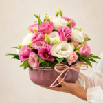 arranjo de lisianthus