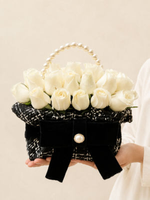 bag de rosas brancas para presente