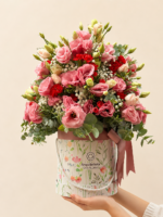 box de lisianthus rosa