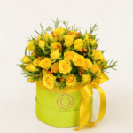 box de mini rosas amarelas