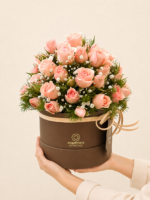 box flower de mini rosas chá