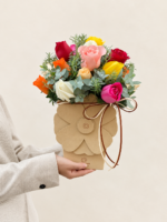 box flower de rosas coloridas