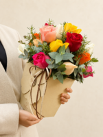 box flower de rosas coloridas com entrega em porto alegre