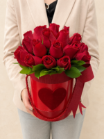 box flower de rosas vermelhas