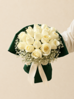 buquê de 18 rosas brancas