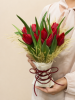 buquê de tulipas vermelhas