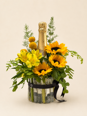 espumante com flores