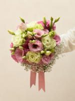 lisianthus branco e rosa
