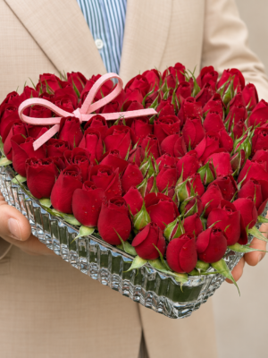 coraçãode mini rosas vermelhas