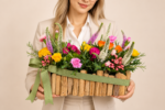 apresentação floral elegante em estúdio