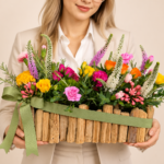 apresentação floral elegante em estúdio