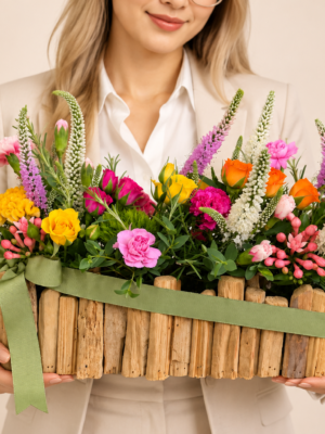 apresentação floral elegante em estúdio